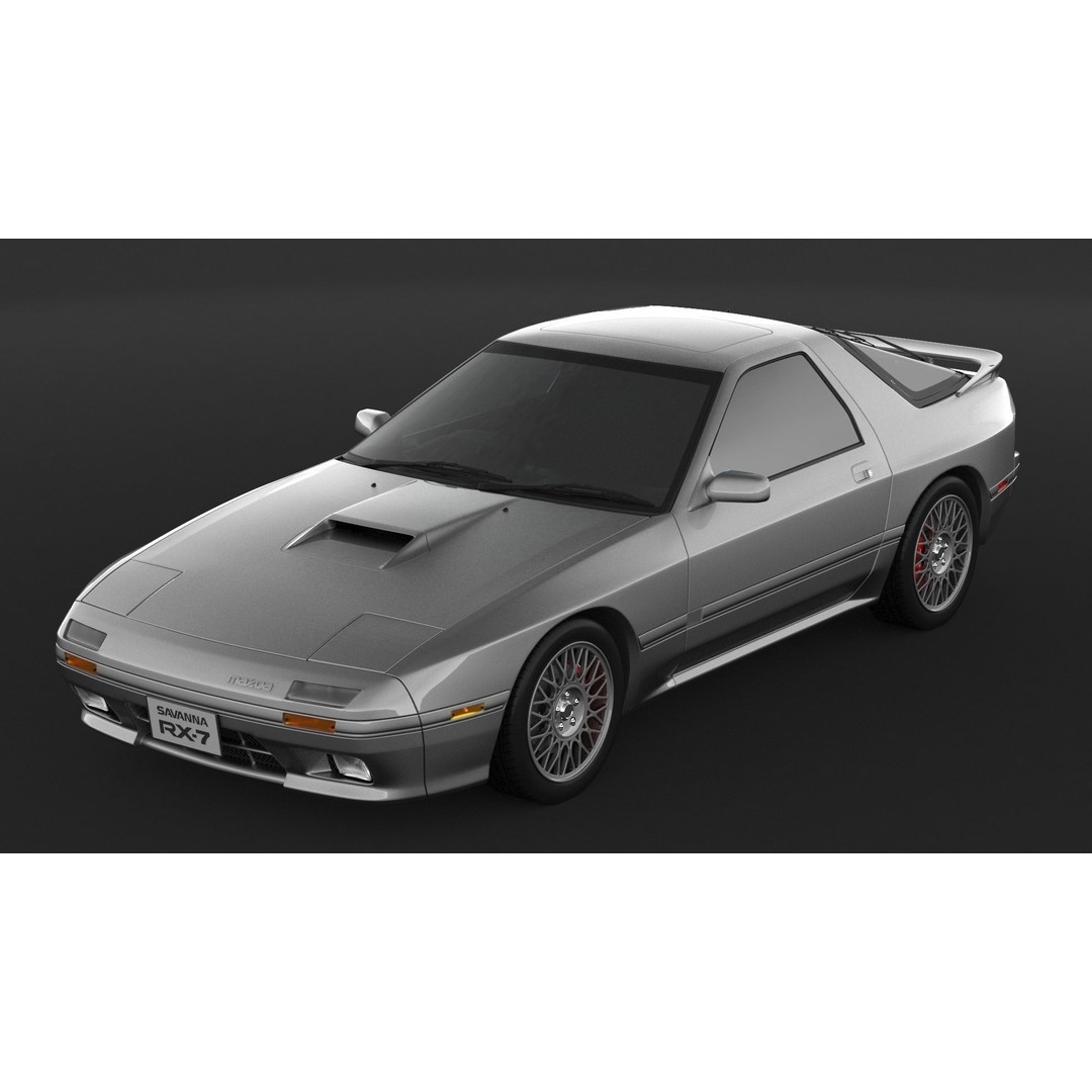 Mazda RX-7 FC3S S5 3D Model – High Poly Game Asset, FBX, OBJ - View 9