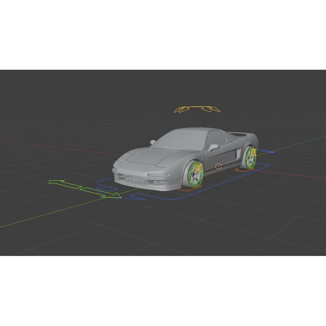 Honda NSX-R 3D Model – Low Poly Game Asset, FBX, PBR Textures - View 13