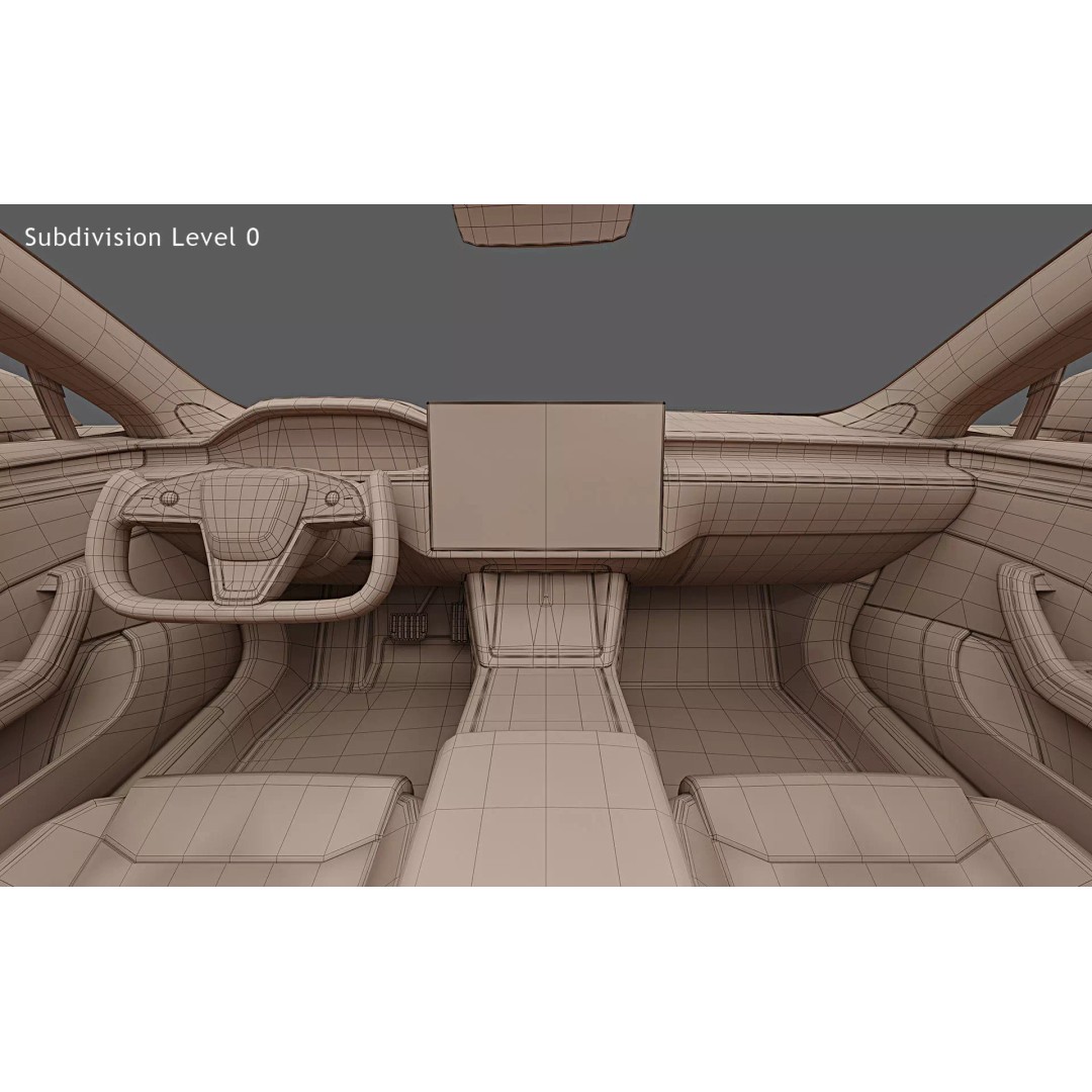 2021 Tesla Model S Plaid 3D Model – High Poly Game-Ready Asset, FBX, OBJ - View 30