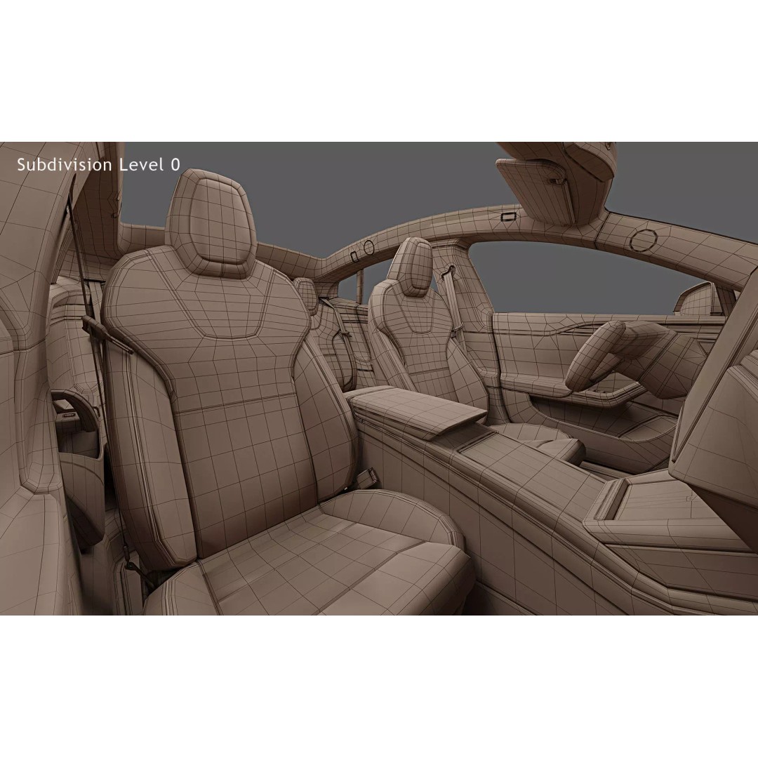 2021 Tesla Model S Plaid 3D Model – High Poly Game-Ready Asset, FBX, OBJ - View 31