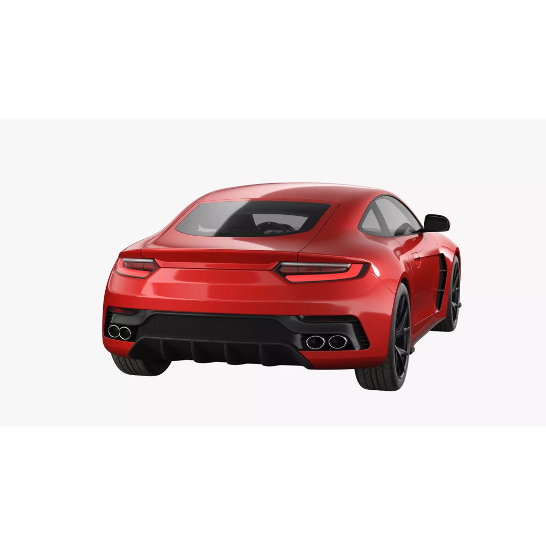 Generic Sports Car 3D Model – High Poly Subdivision Ready, FBX, Blender - View 12