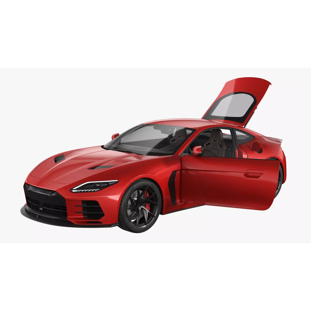 Generic Sports Car 3D Model – High Poly Subdivision Ready, FBX, Blender - View 20