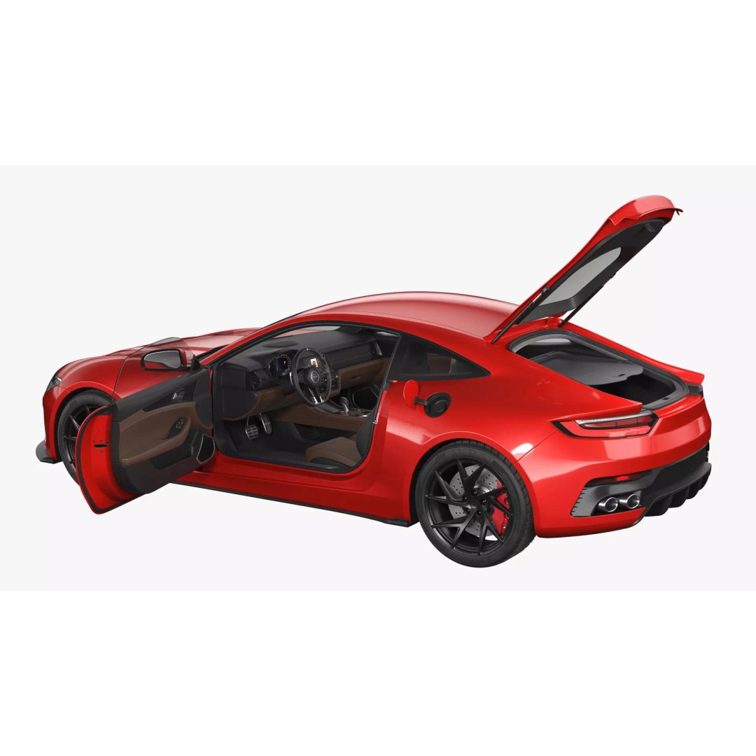 Generic Sports Car 3D Model – High Poly Subdivision Ready, FBX, Blender - View 21