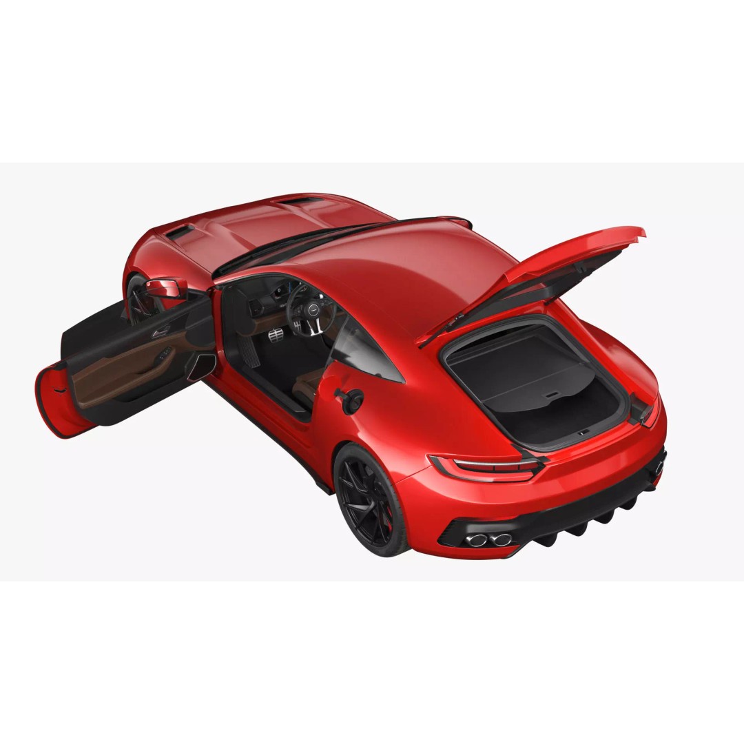 Generic Sports Car 3D Model – High Poly Subdivision Ready, FBX, Blender - View 22