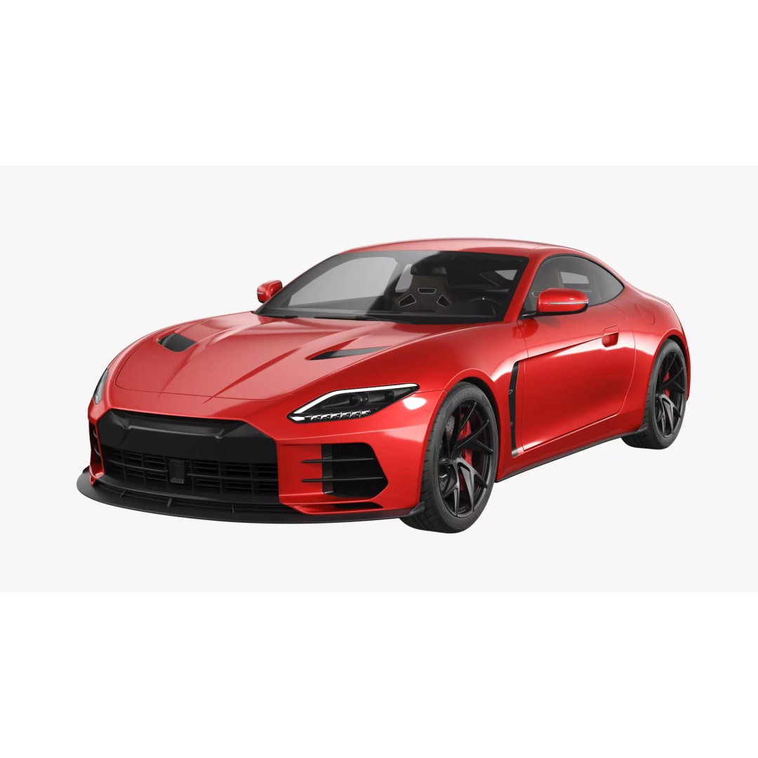 Generic Sports Car 3D Model – High Poly Subdivision Ready, FBX, Blender - View 3