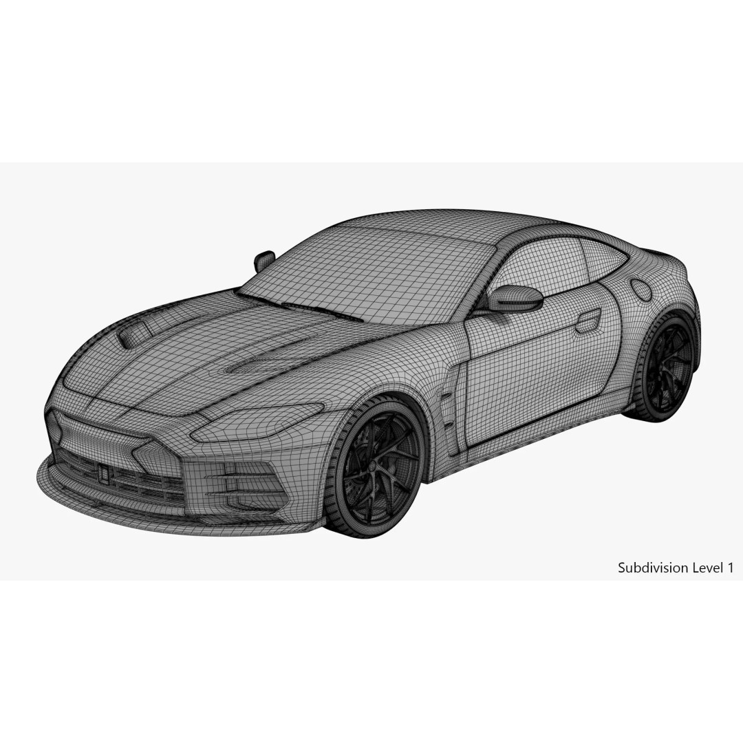Generic Sports Car 3D Model – High Poly Subdivision Ready, FBX, Blender - View 31