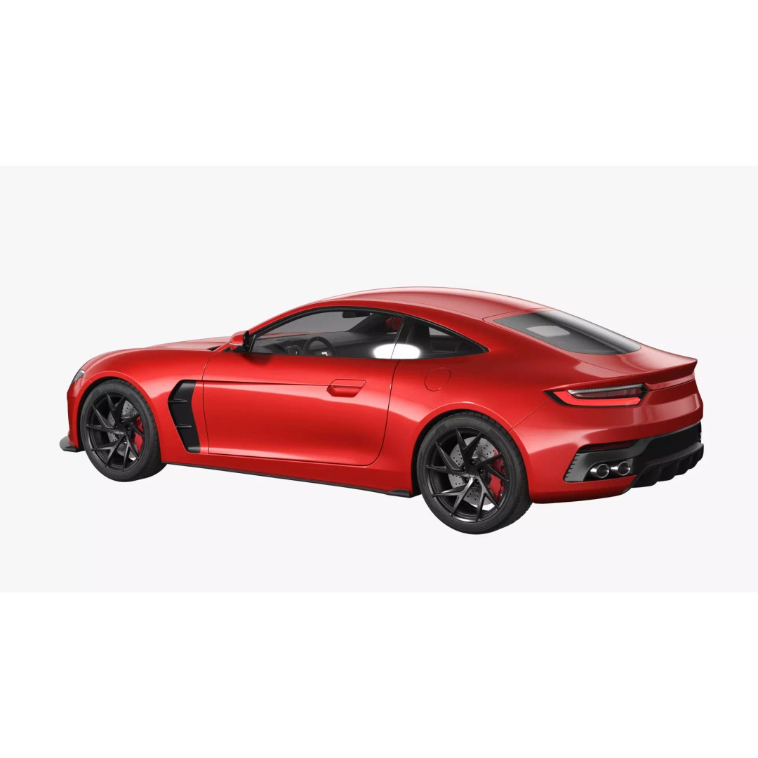 Generic Sports Car 3D Model – High Poly Subdivision Ready, FBX, Blender - View 6