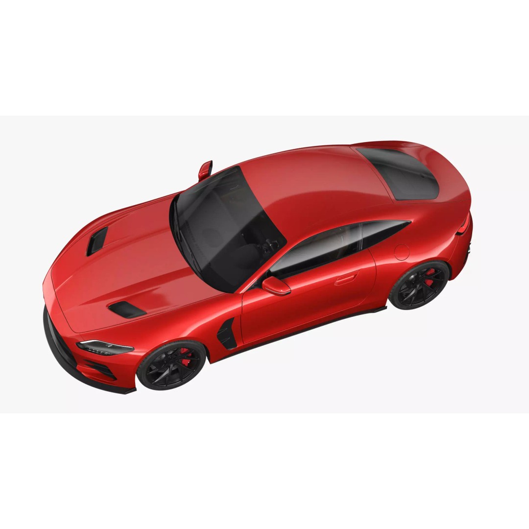 Generic Sports Car 3D Model – High Poly Subdivision Ready, FBX, Blender - View 8