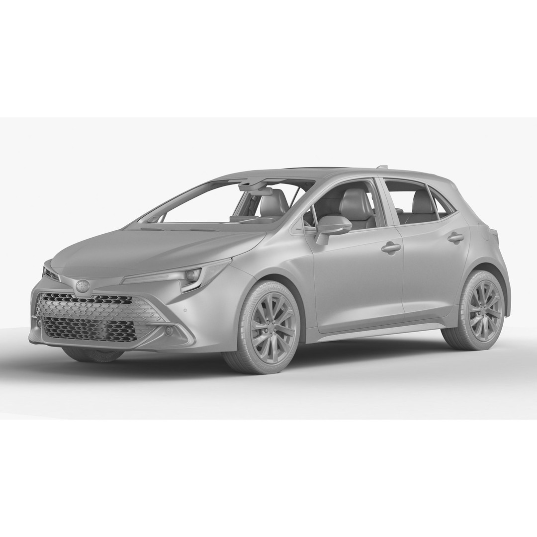 Toyota Corolla Hatchback 2023 3D Model – High Poly Compact Car, FBX, OBJ - View 18