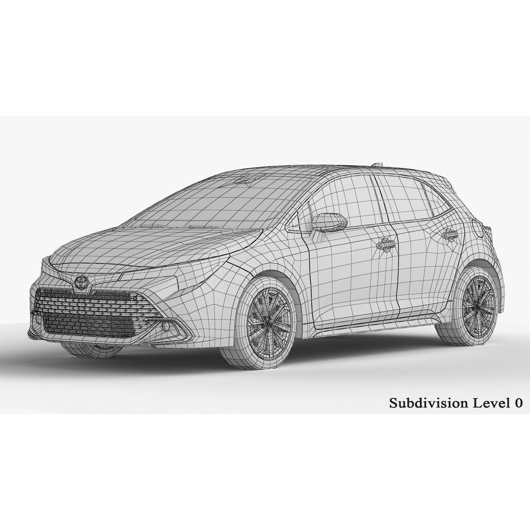 Toyota Corolla Hatchback 2023 3D Model – High Poly Compact Car, FBX, OBJ - View 20