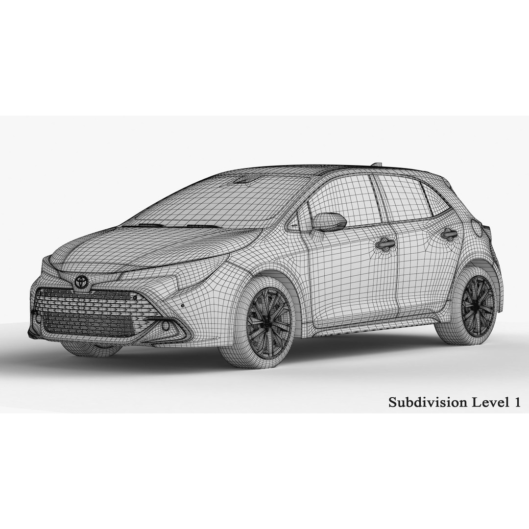 Toyota Corolla Hatchback 2023 3D Model – High Poly Compact Car, FBX, OBJ - View 21
