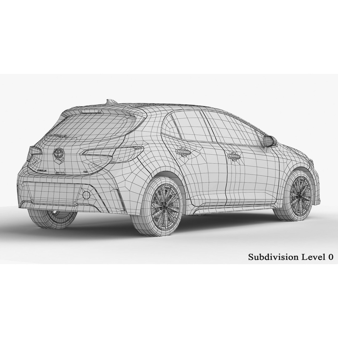 Toyota Corolla Hatchback 2023 3D Model – High Poly Compact Car, FBX, OBJ - View 22