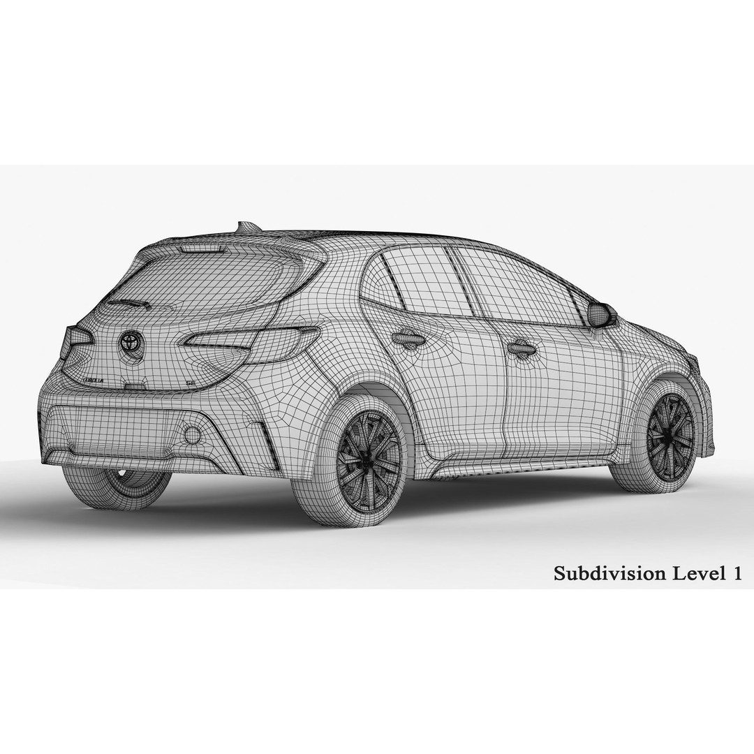 Toyota Corolla Hatchback 2023 3D Model – High Poly Compact Car, FBX, OBJ - View 23