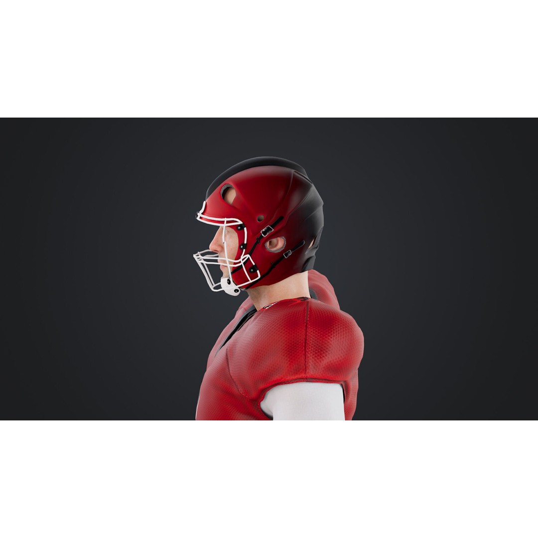 American Football Player 3D Model – Rigged Low-Poly Character, FBX - View 15