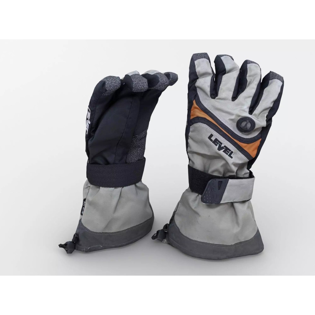 Ski Gloves 3D Model – Realistic Photogrammetry Asset, FBX, OBJ - View 2