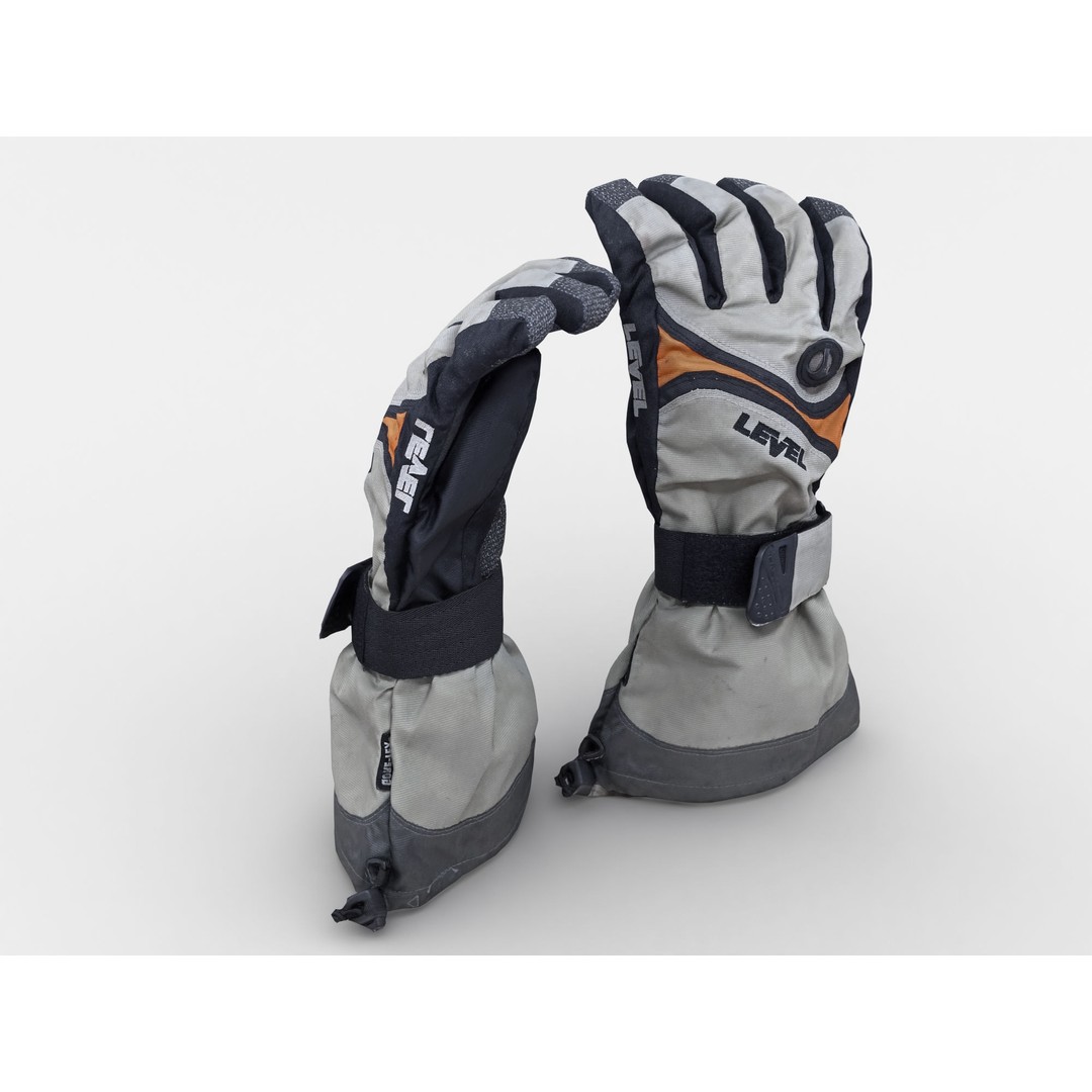 Ski Gloves 3D Model – Realistic Photogrammetry Asset, FBX, OBJ - View 3