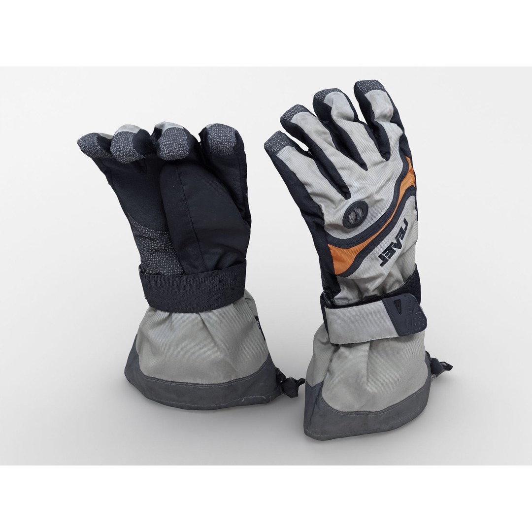 Ski Gloves 3D Model – Realistic Photogrammetry Asset, FBX, OBJ - View 5