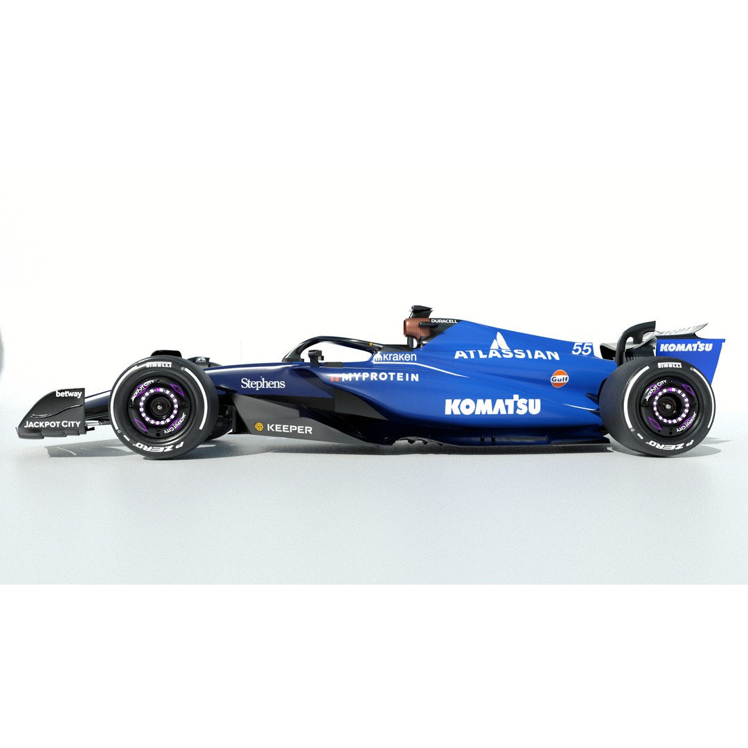Williams FW47 3D Model – Low-Poly Game Asset, FBX & Blender Formats - View 4