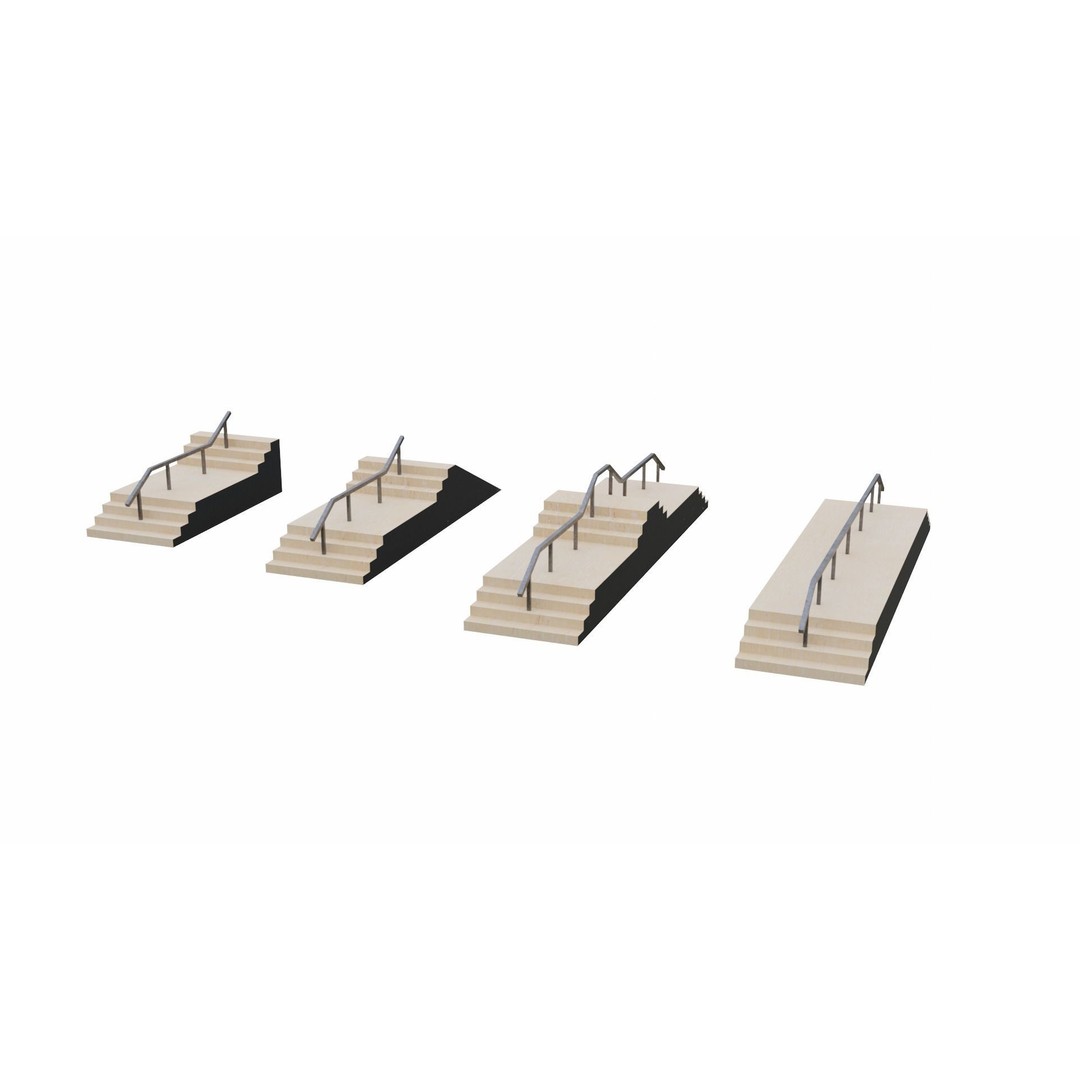 Skatepark 3D Model – Low Poly Game Asset Collection, PBR Textures - View 14