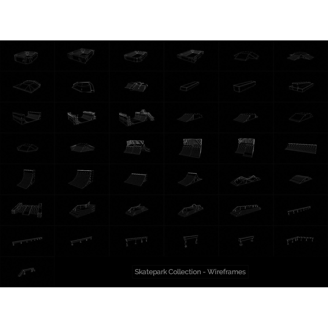 Skatepark 3D Model – Low Poly Game Asset Collection, PBR Textures - View 4