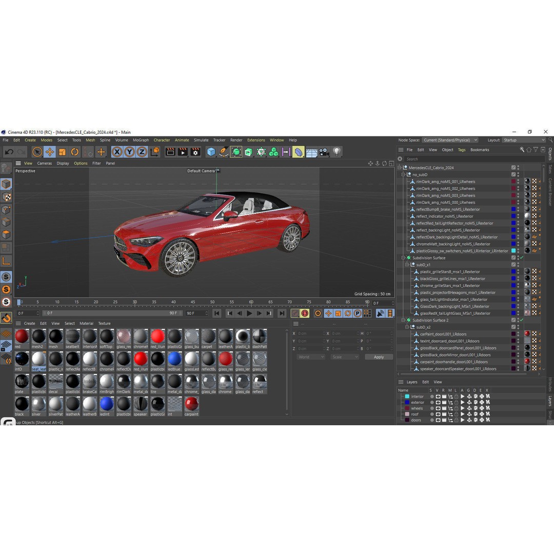 Mercedes-Benz CLE Cabriolet 2024 3D Model – High Poly Sport Car, FBX, Blender - View 50