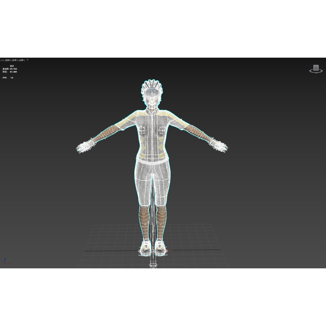 Cyclist 3D Model – Low Poly Rigged Character for Animation, FBX, OBJ