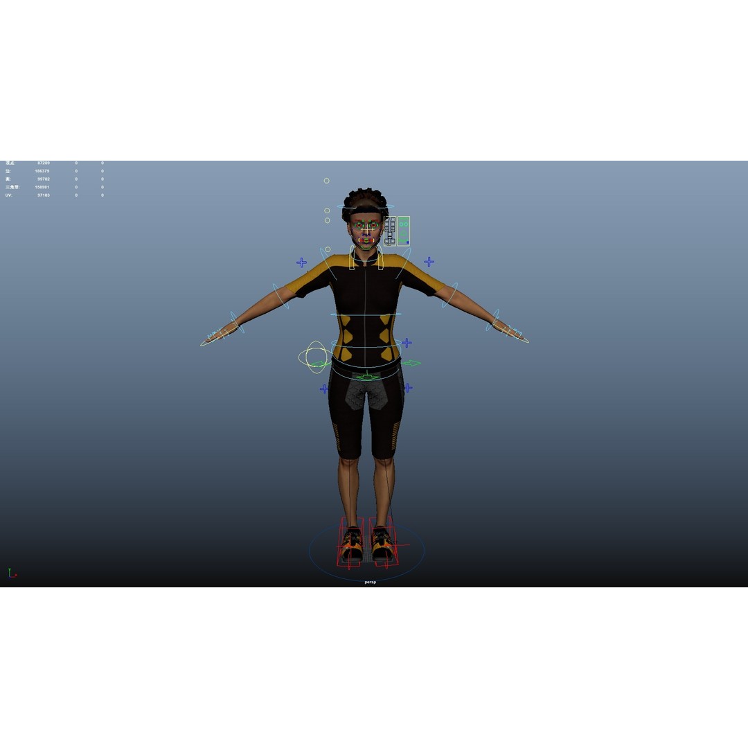 Cyclist 3D Model – Low Poly Rigged Character for Animation, FBX, OBJ - View 12