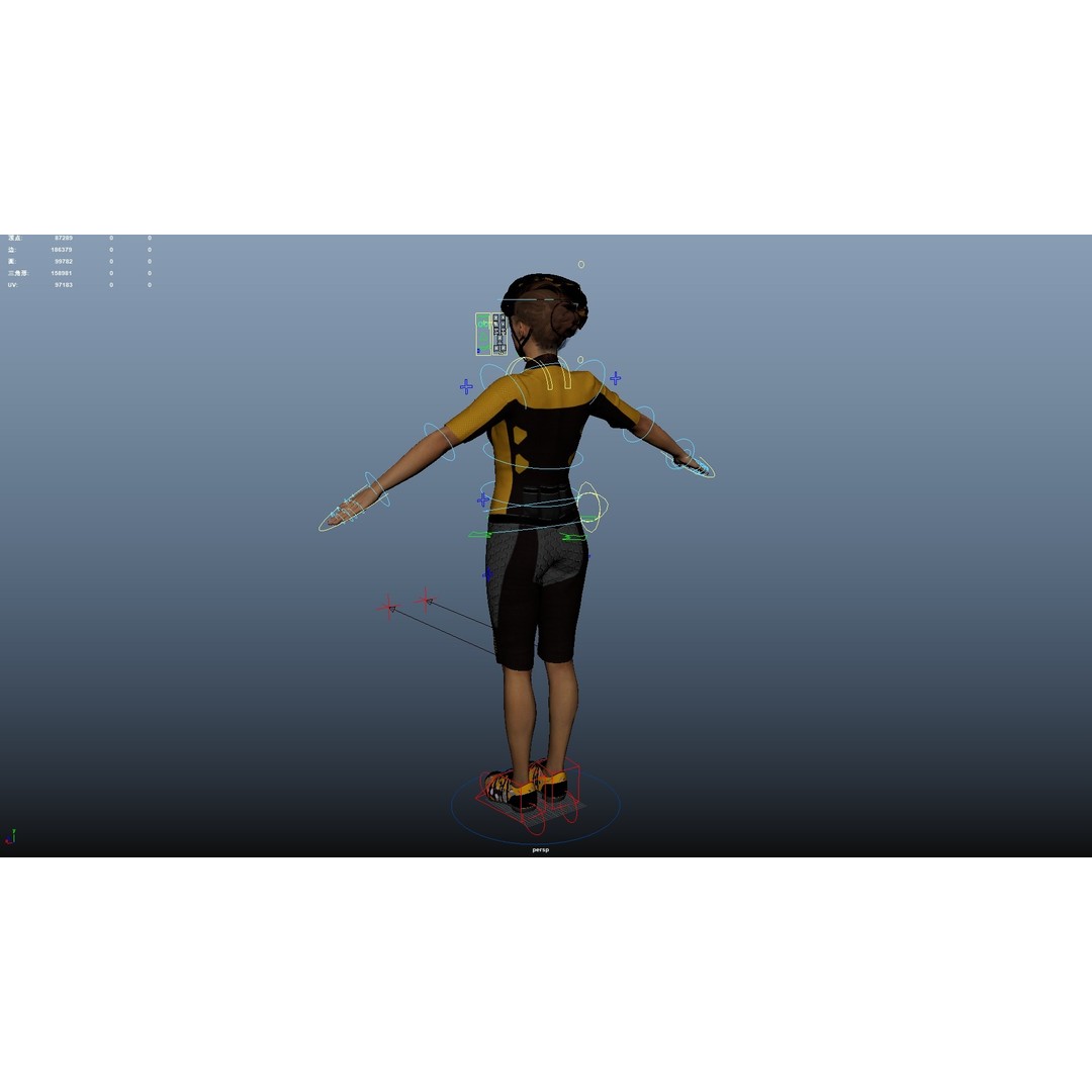 Cyclist 3D Model – Low Poly Rigged Character for Animation, FBX, OBJ - View 14