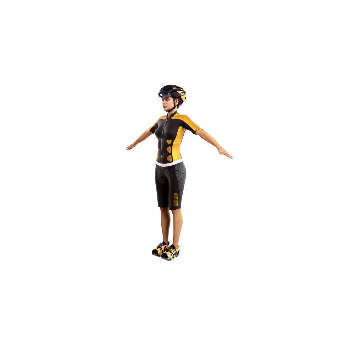 Cyclist 3D Model – Low Poly Rigged Character for Animation, FBX, OBJ - View 5