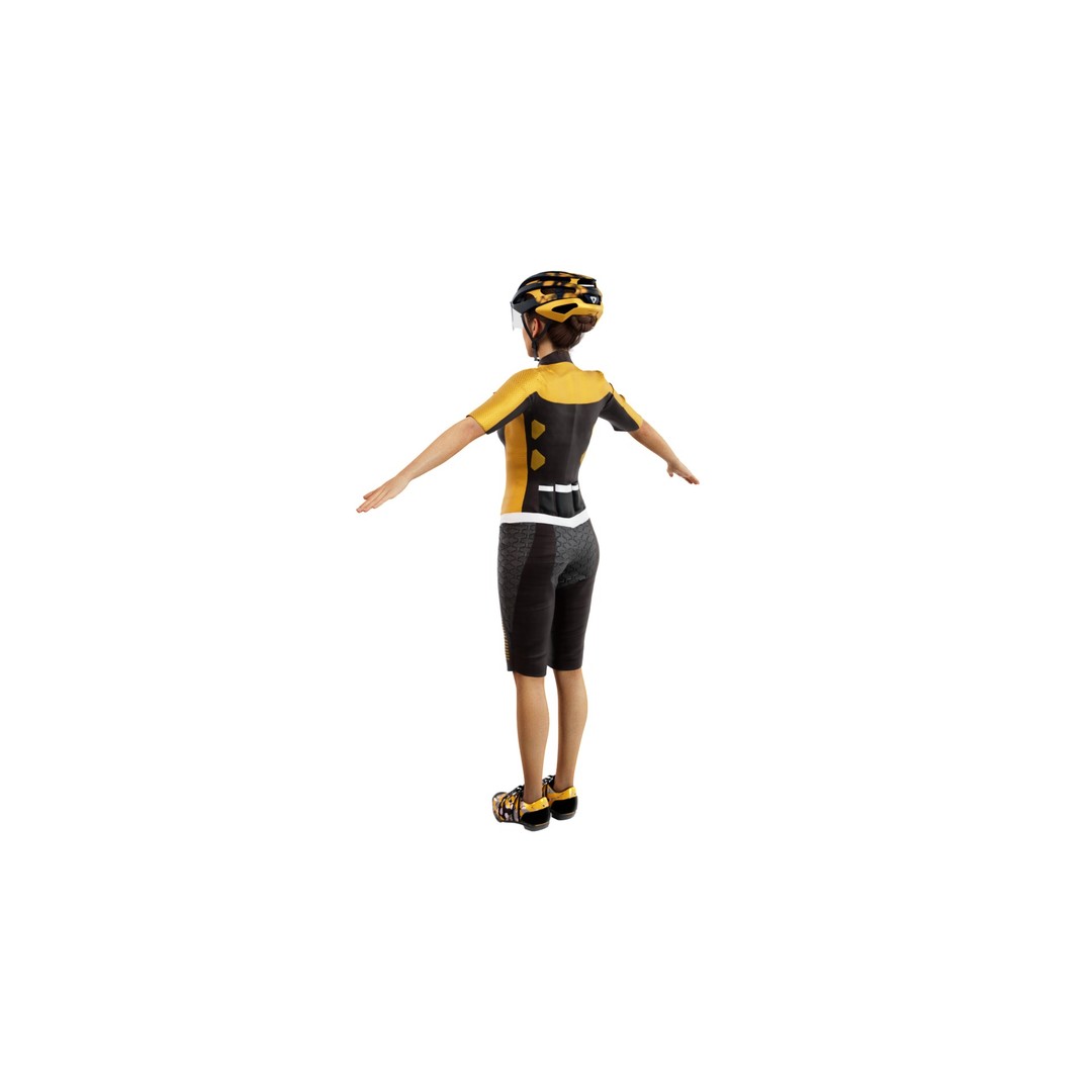 Cyclist 3D Model – Low Poly Rigged Character for Animation, FBX, OBJ - View 6