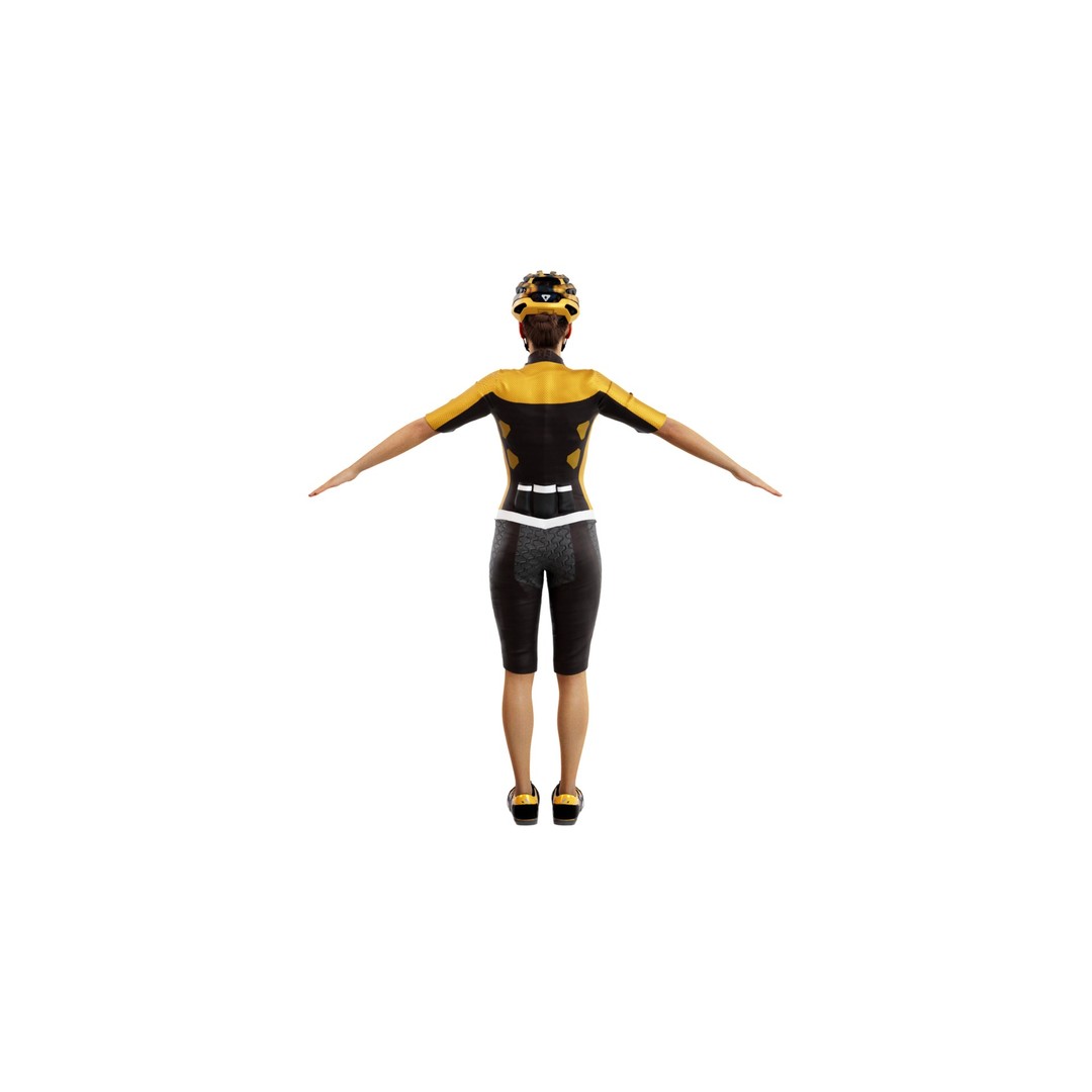 Cyclist 3D Model – Low Poly Rigged Character for Animation, FBX, OBJ - View 7
