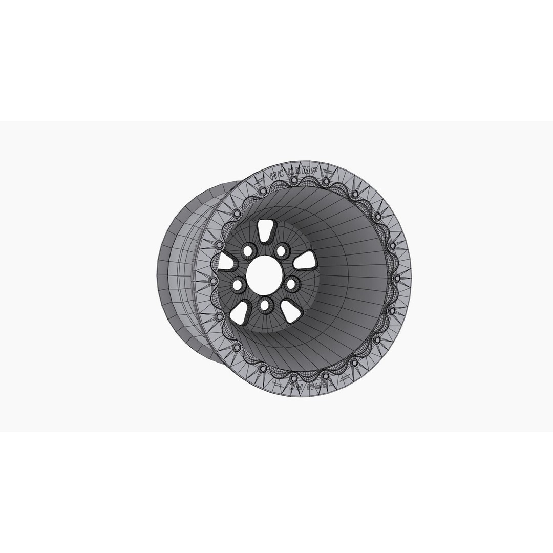 RC Components F-5 HP Eclipse Rear Wheel 3D Model – Low Poly Game Asset, FBX - View 11