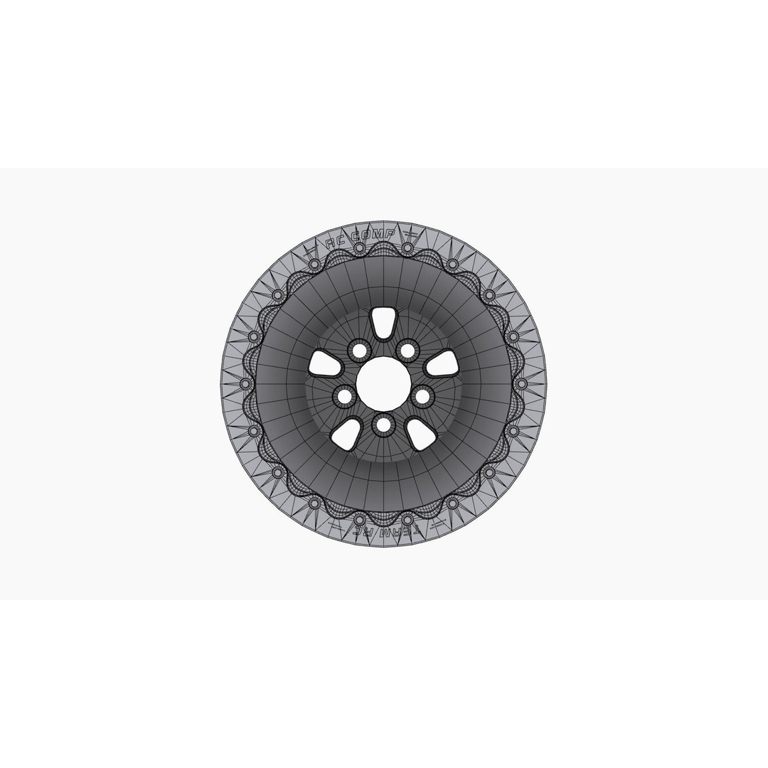 RC Components F-5 HP Eclipse Rear Wheel 3D Model – Low Poly Game Asset, FBX - View 12
