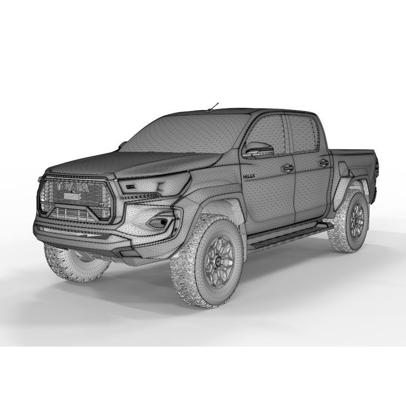 Toyota Hilux GR 2023 3D Model – High Poly Game-Ready Asset, FBX, OBJ - View 11