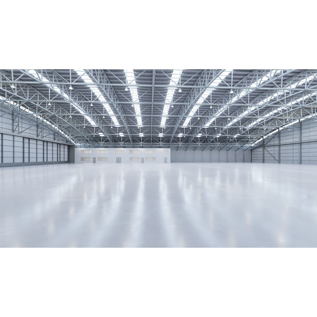 Airplane Hangar Interior 3D Model – Low Poly Game-Ready Asset, FBX, OBJ - View 10