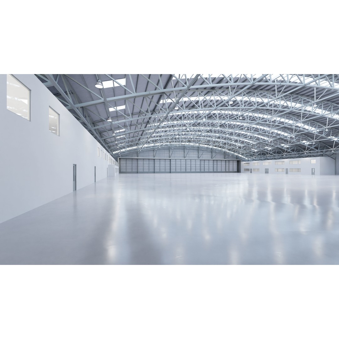 Airplane Hangar Interior 3D Model – Low Poly Game-Ready Asset, FBX, OBJ - View 11