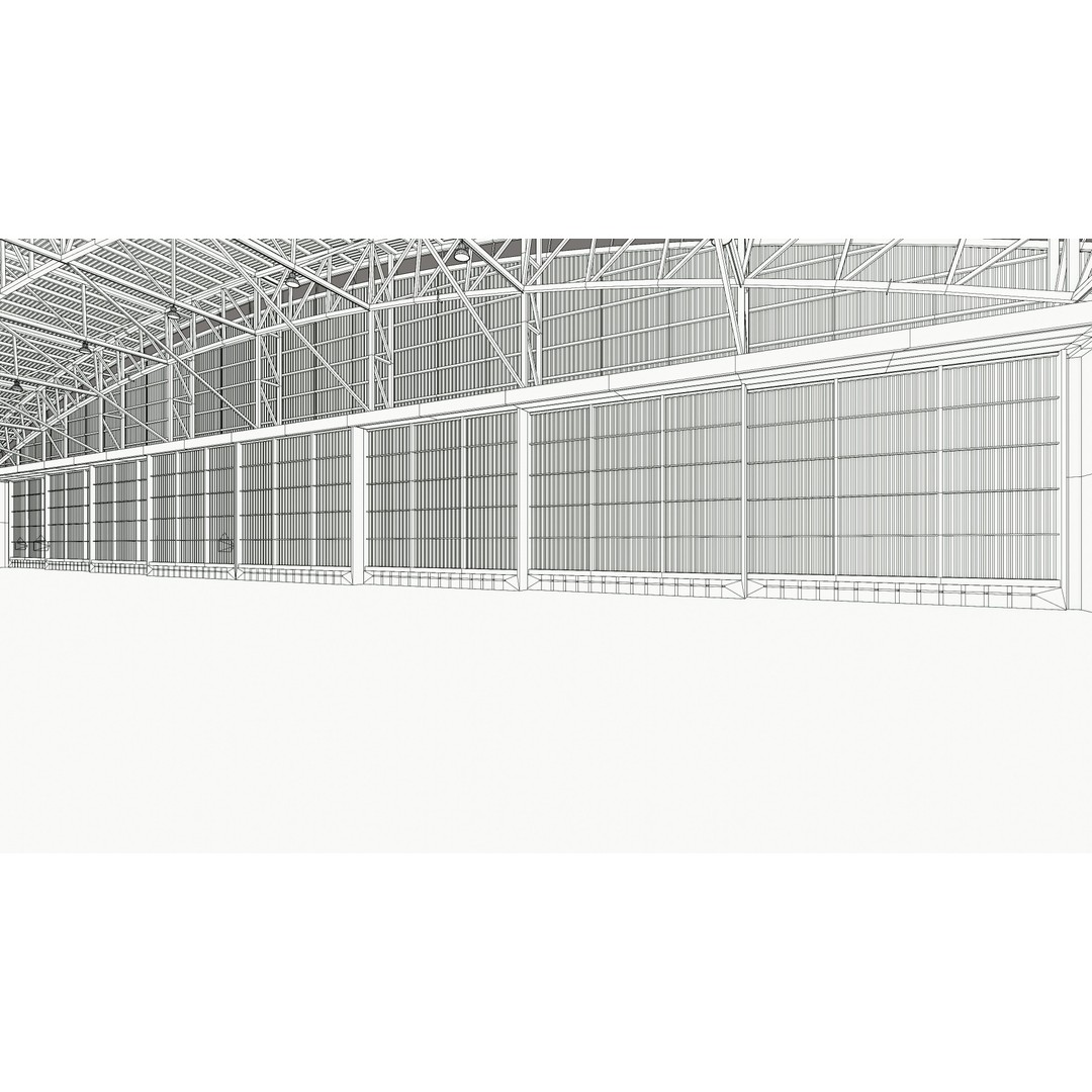 Airplane Hangar Interior 3D Model – Low Poly Game-Ready Asset, FBX, OBJ - View 15