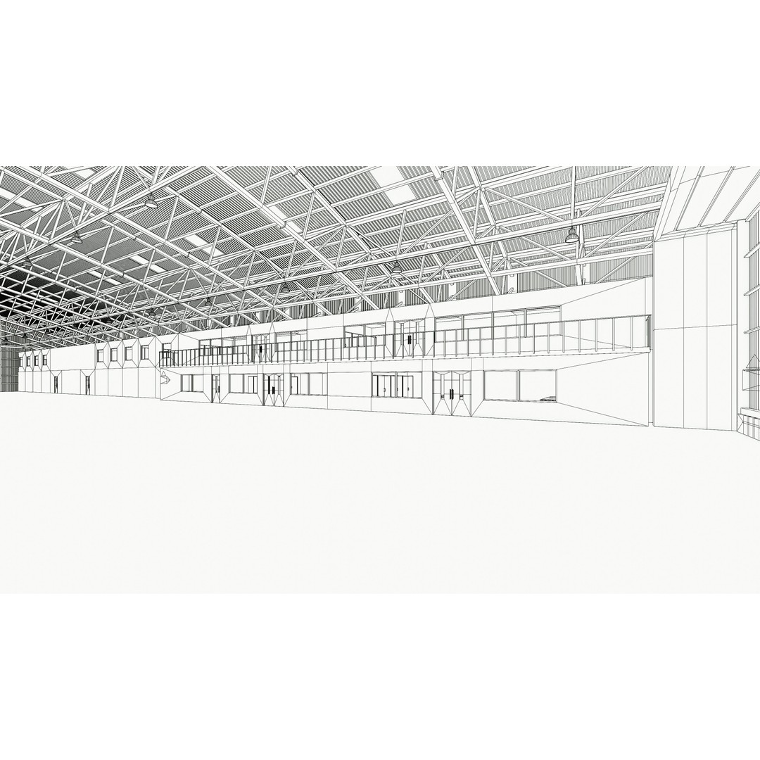 Airplane Hangar Interior 3D Model – Low Poly Game-Ready Asset, FBX, OBJ - View 18