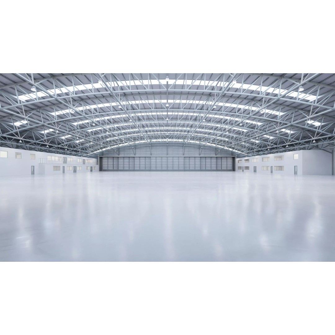 Airplane Hangar Interior 3D Model – Low Poly Game-Ready Asset, FBX, OBJ - View 2