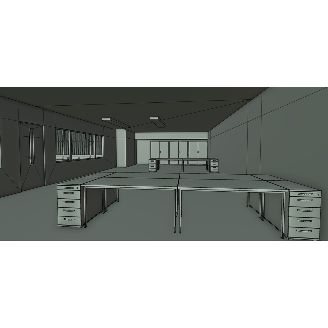 Airplane Hangar Interior 3D Model – Low Poly Game-Ready Asset, FBX, OBJ - View 22