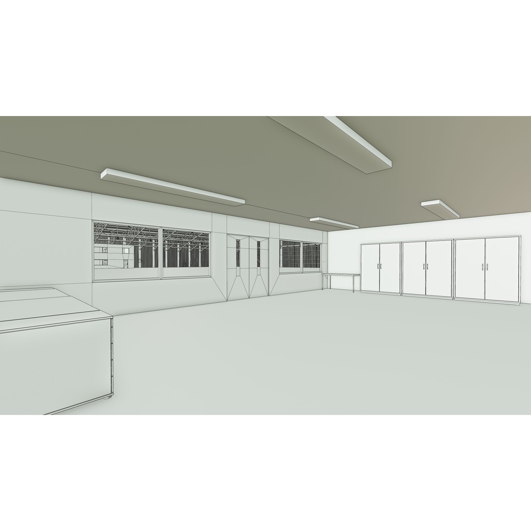Airplane Hangar Interior 3D Model – Low Poly Game-Ready Asset, FBX, OBJ - View 25