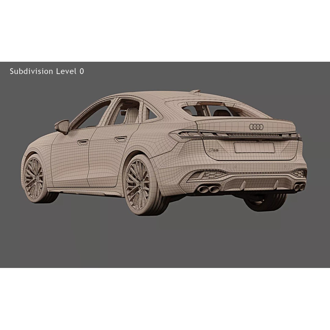 2025 Audi S5 Sedan 3D Model – High Poly Game Asset, FBX, Blender - View 33