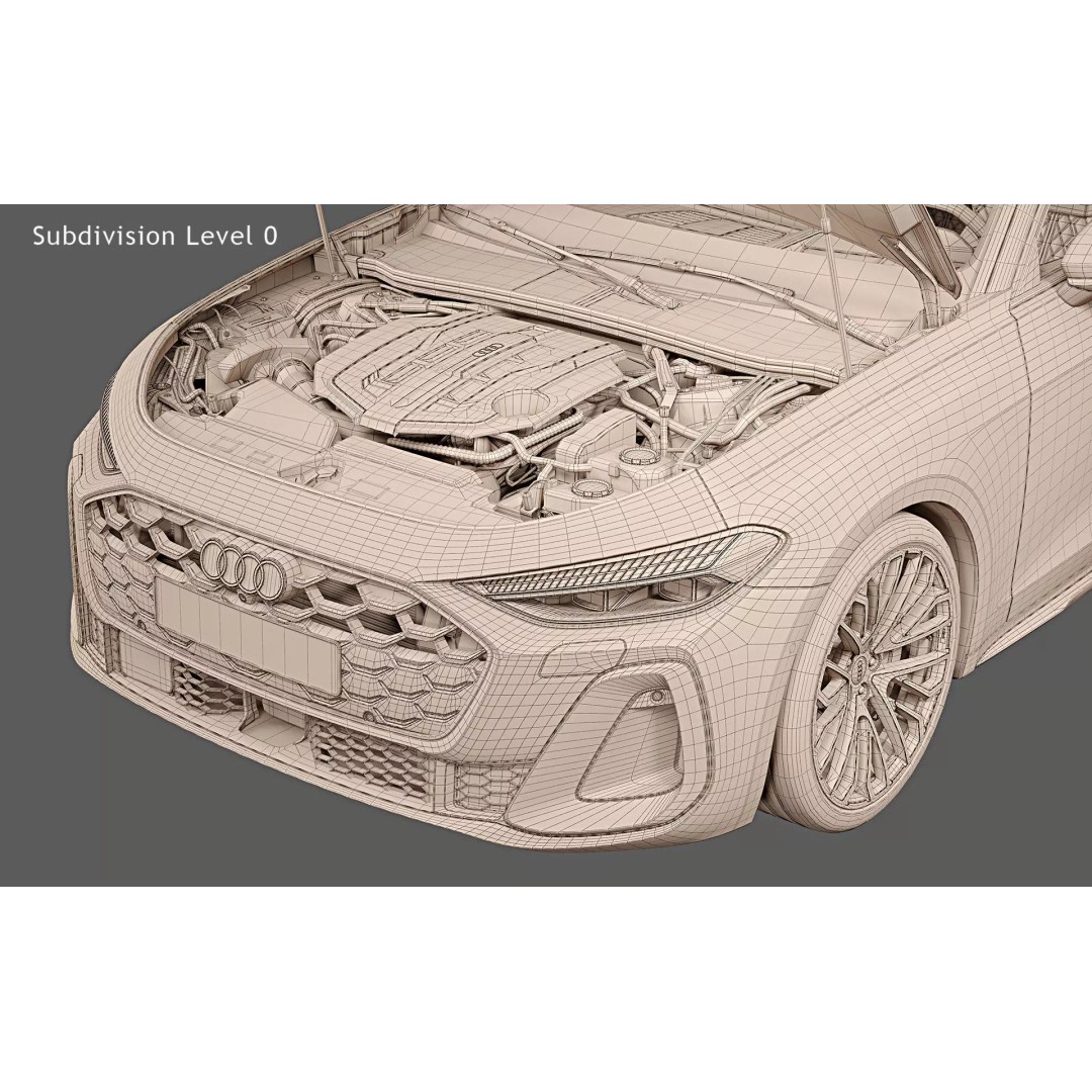 2025 Audi S5 Sedan 3D Model – High Poly Game Asset, FBX, Blender - View 35