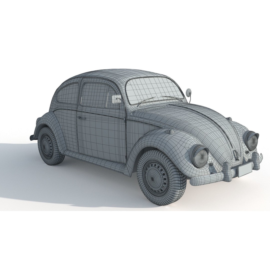 Volkswagen Beetle 3D Model – Antique Vehicle, FBX, OBJ, Vray Ready - View 10