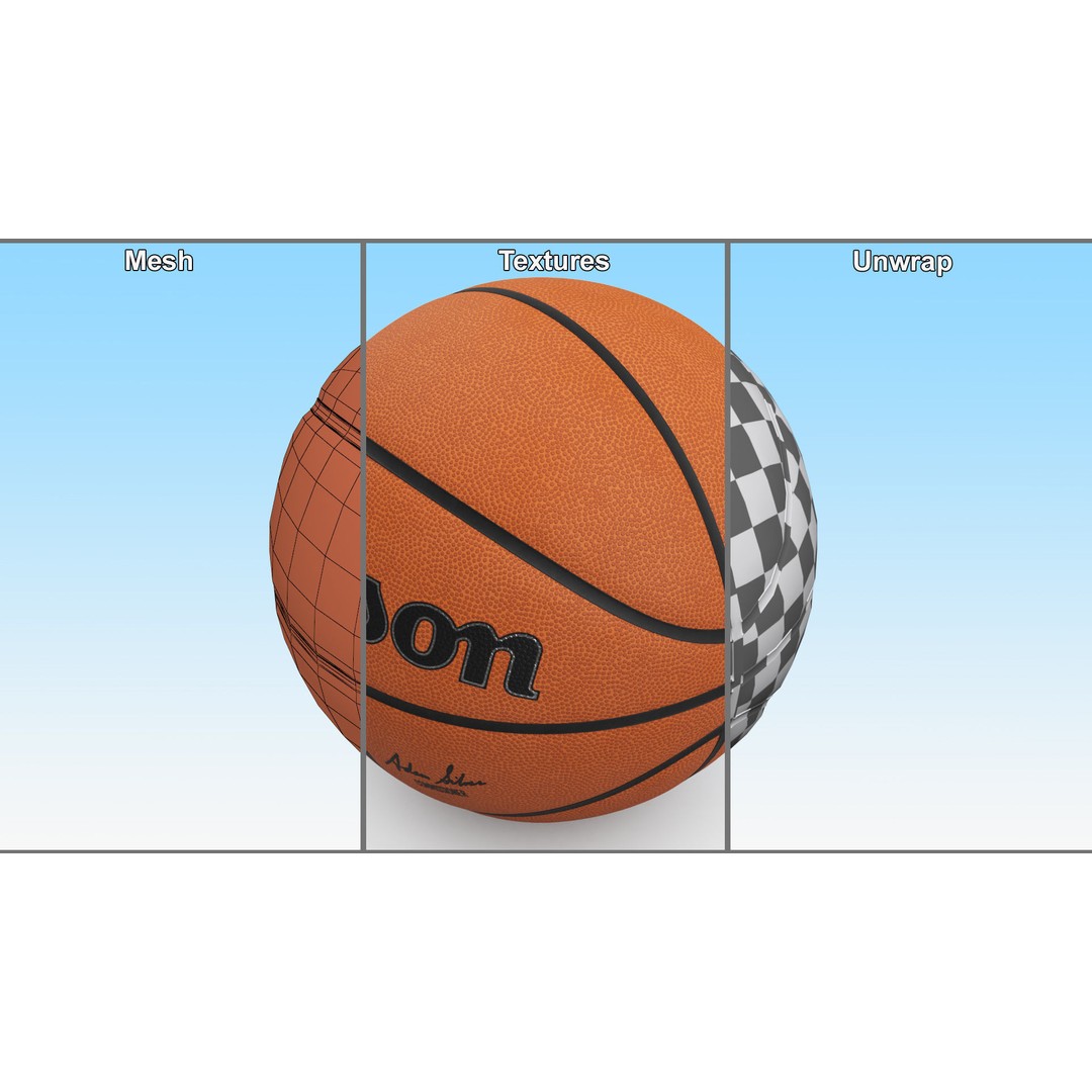NBA Official Game Basketball Ball 3D Model – High Quality PBR Asset, FBX, OBJ - View 12