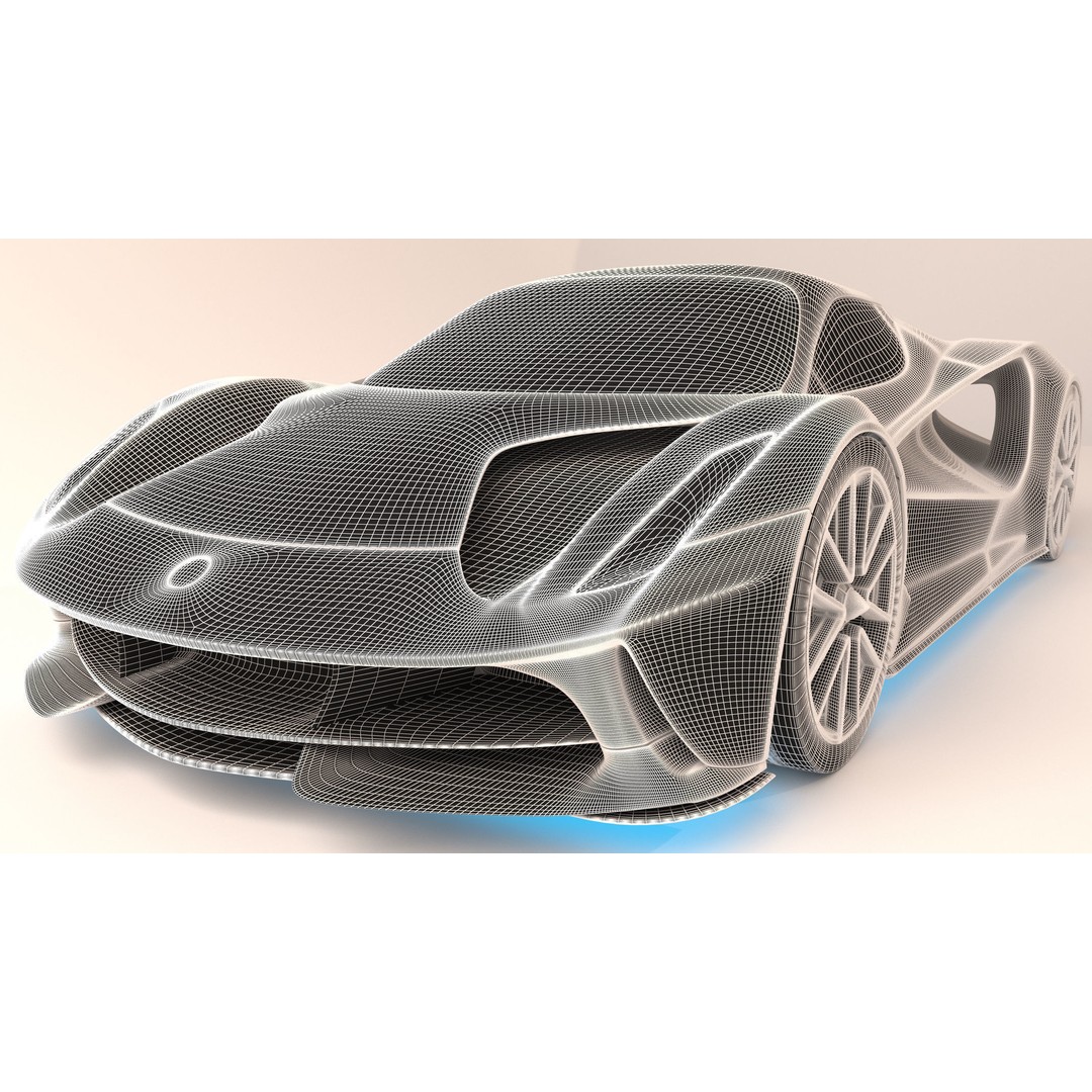 Lotus Evija 2020 3D Model – Low Poly Sport Car, FBX, OBJ, Blender - View 13