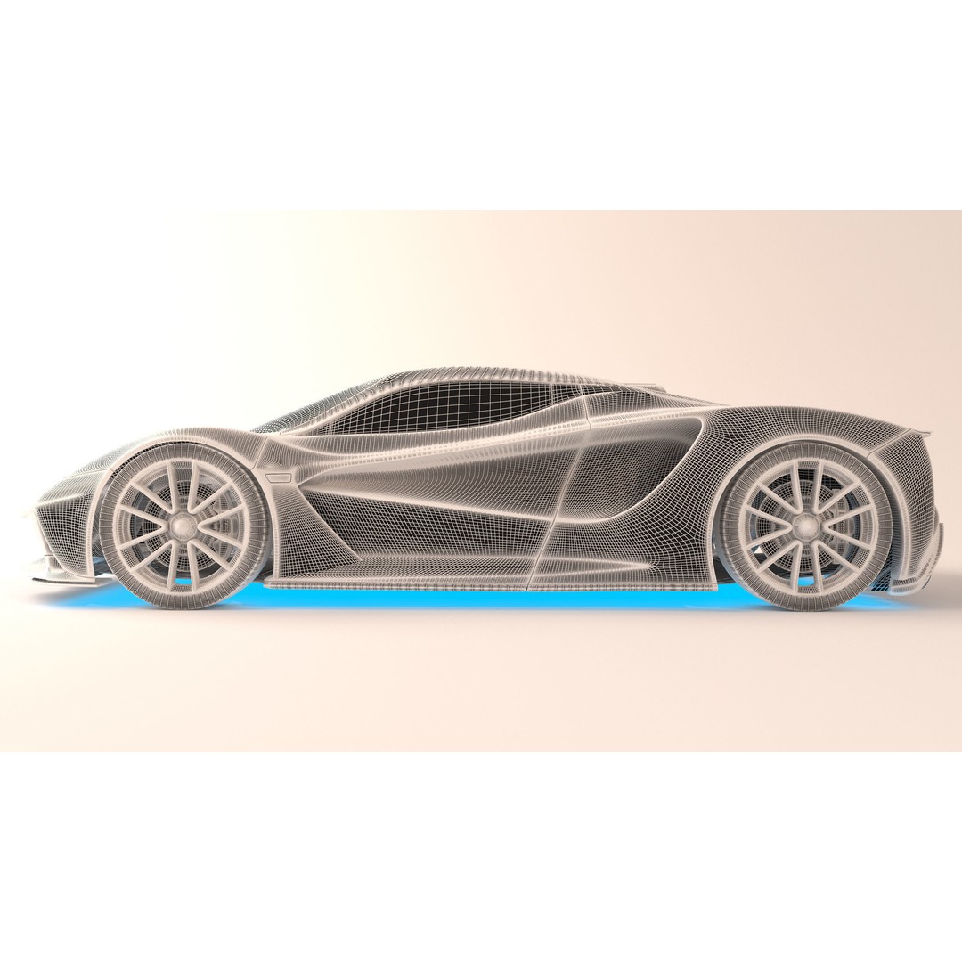 Lotus Evija 2020 3D Model – Low Poly Sport Car, FBX, OBJ, Blender - View 16