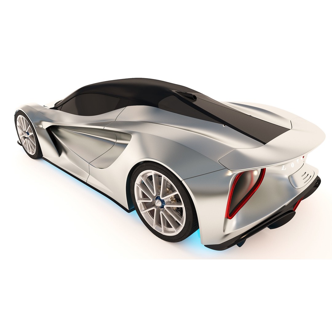Lotus Evija 2020 3D Model – Low Poly Sport Car, FBX, OBJ, Blender - View 4
