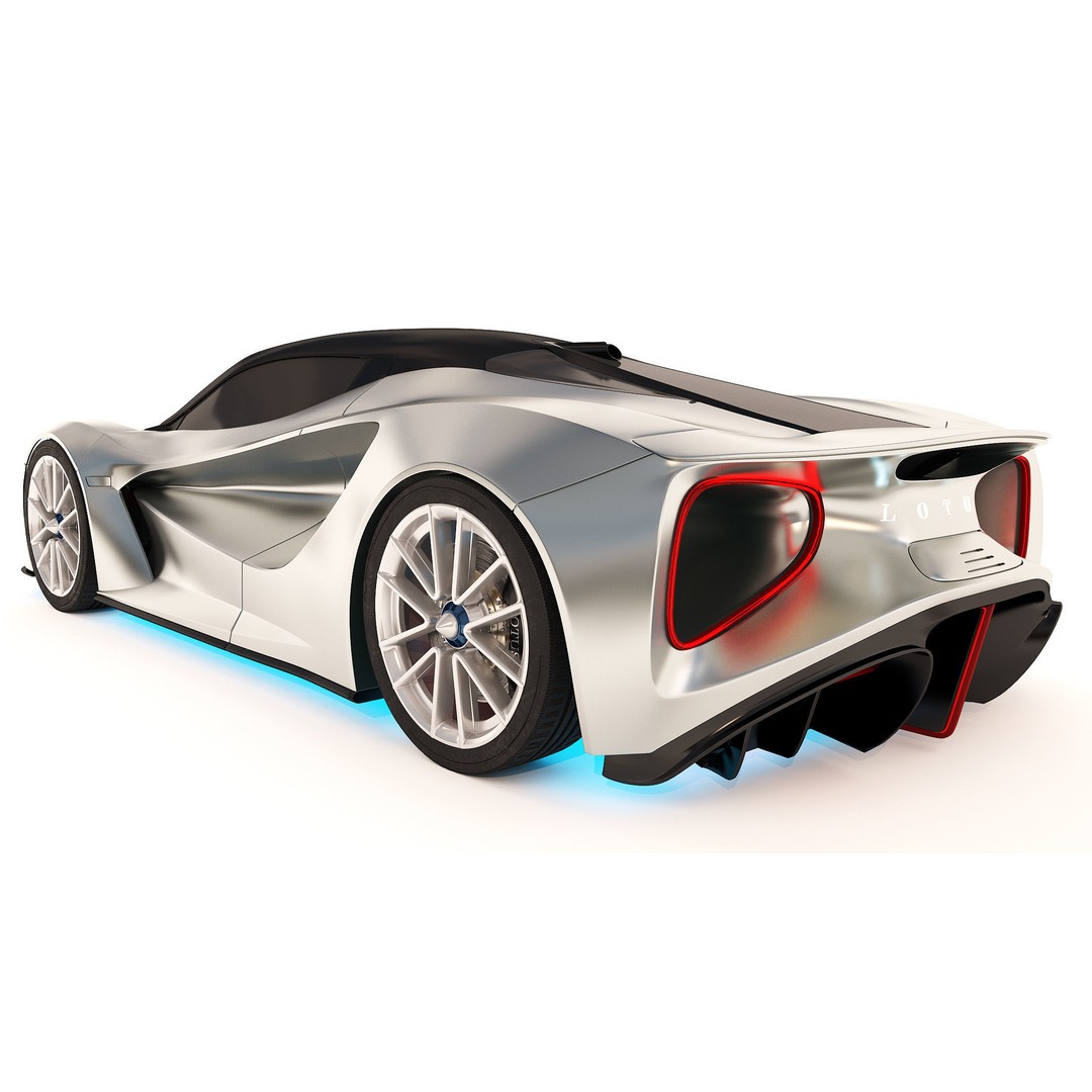 Lotus Evija 2020 3D Model – Low Poly Sport Car, FBX, OBJ, Blender - View 5