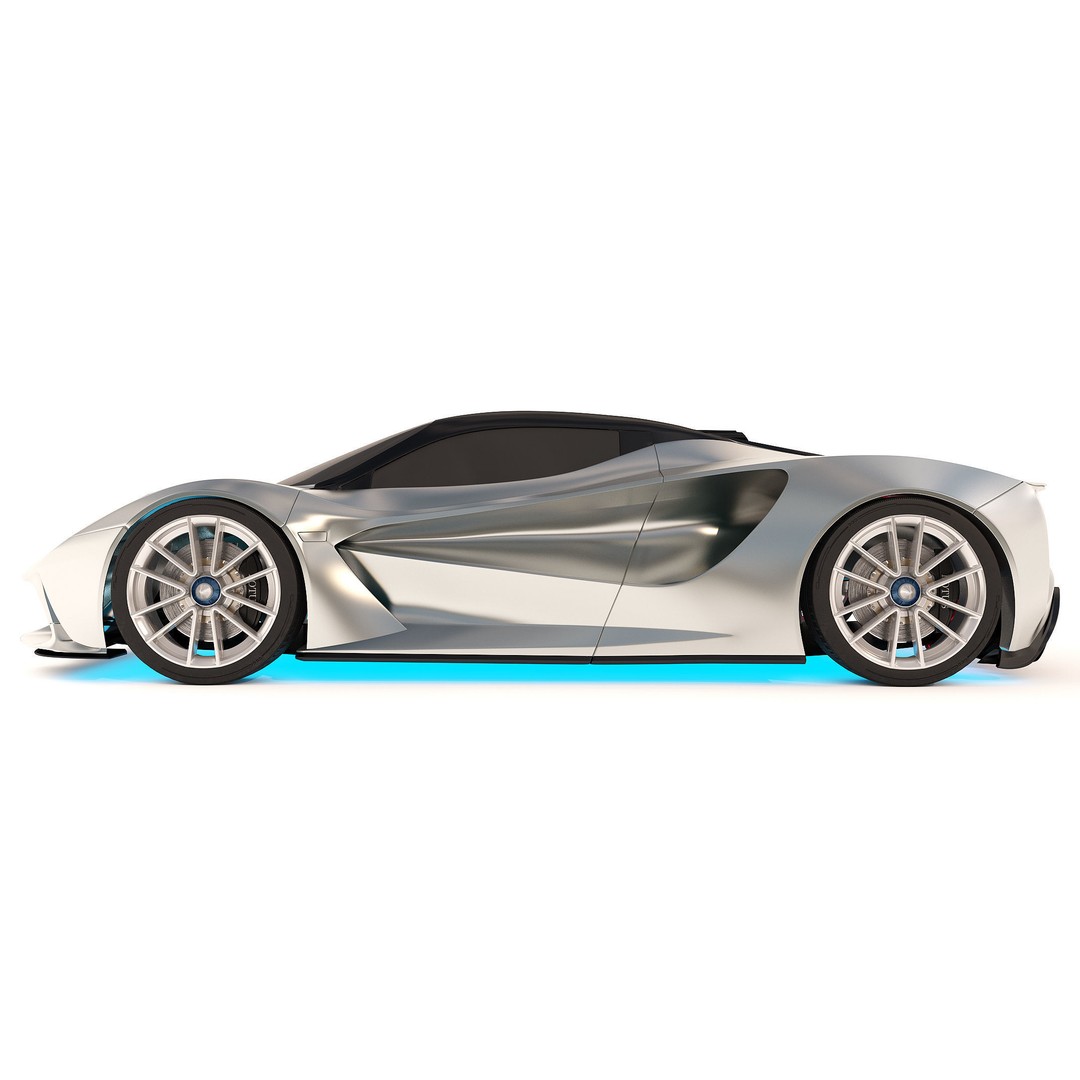 Lotus Evija 2020 3D Model – Low Poly Sport Car, FBX, OBJ, Blender - View 6